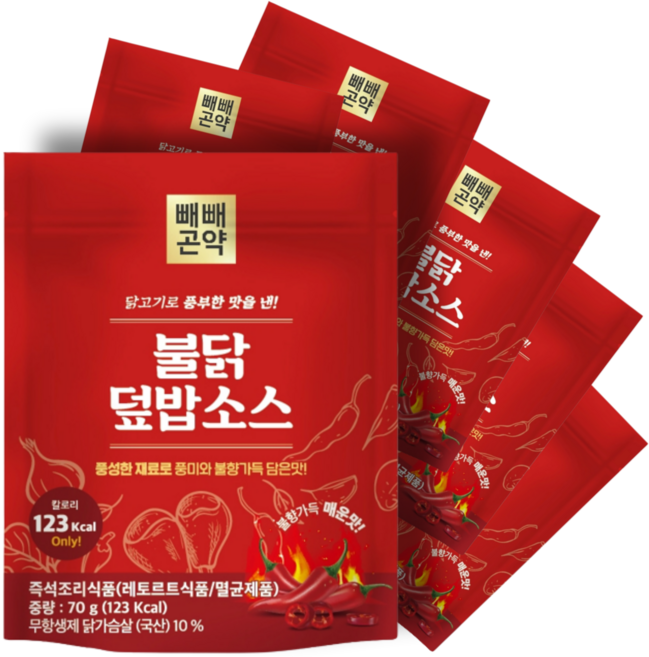 빼빼곤약 불닭 덮밥소스 123칼로리 간편한 한끼, 6개, 70g