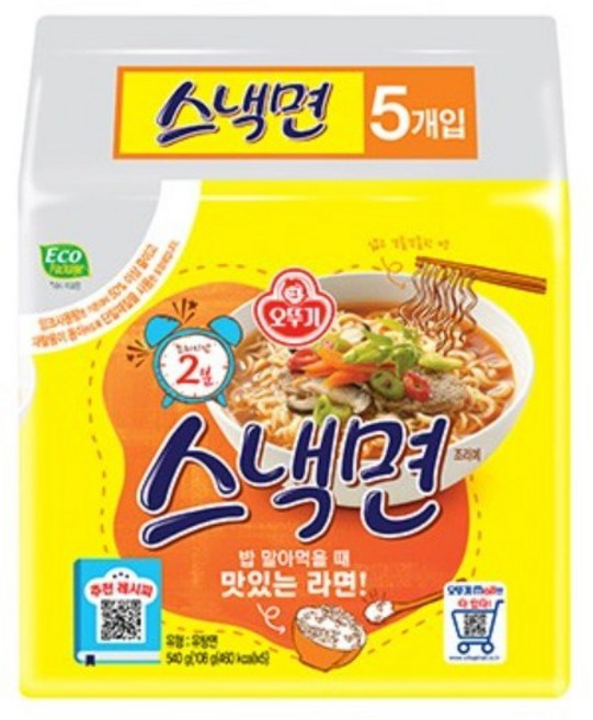 오뚜기 스낵면 5입, 5개