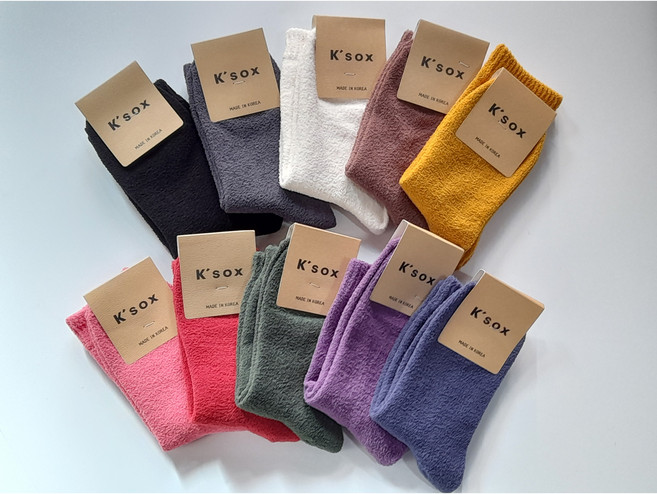 Ksox 국산 남녀 탁텔 수면양말 4켤레세트 임산부 수족냉증 산모 노인 보온 극세사양말