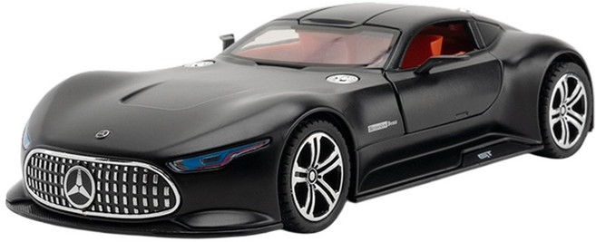 다이캐스트 1:24 벤츠 AMG 비전 그란 투리스모 레이싱카 합금 풀백 자동차 모형, 1개, 무광블랙