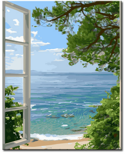 DIY캔버스페인팅 명화그리기 액자 그림 세트 유화 - 풍경 40x50, L155_화창한 오후, 1개