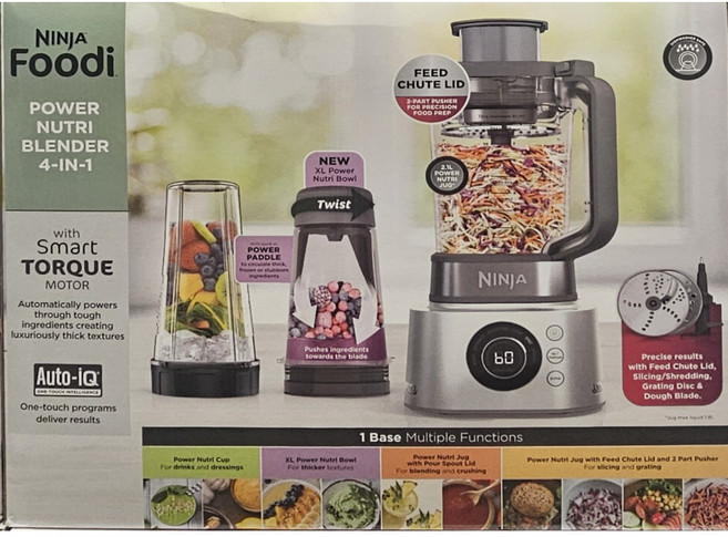 닌자 블렌더 4 in 1 CB400KR 푸디파워 뉴트리 반죽기 갈기 채썰기 편썰기 초강력