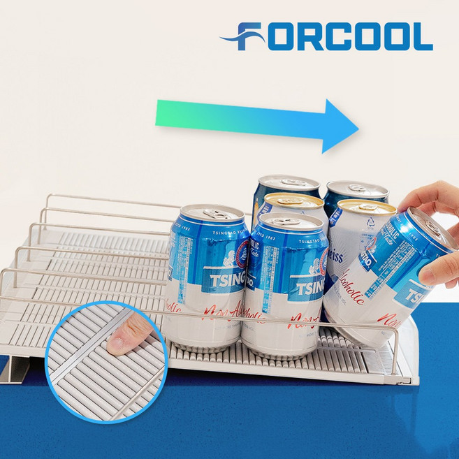 포쿨 캔 음료 정리 디스펜서 스르륵 선반 미니핏 키친핏 롤링 편의점 냉장고 트레이, 키친핏 5라인 L 블랙, 1개