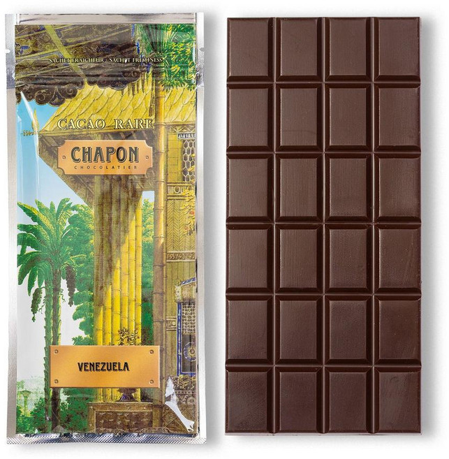 프랑스 샤퐁 Chapon Venezuela 75% 베네수엘라 희귀한 카카오 다크 초콜릿 바 75g, 2개