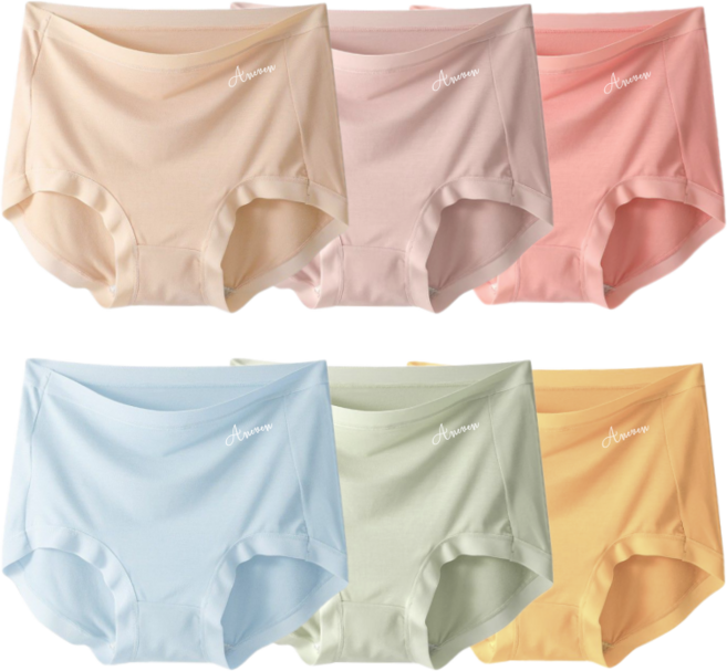 안이븐 하이웨스트 모달 노라인 여성팬티 6p