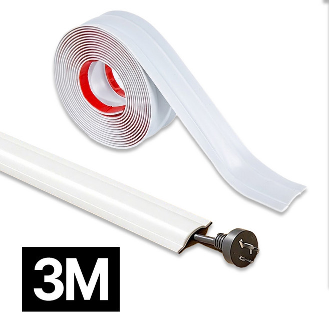 프렌티 잘라쓰는 전선 가리개 테이프 전선 몰딩 3M, 화이트, 1개