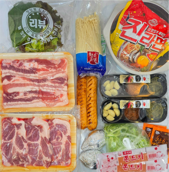 한돈 캠핑 고기세트 바베큐세트 삼겹살 + 목살 총 600g 등 16종 패키지 2인세트, 300g, 1개