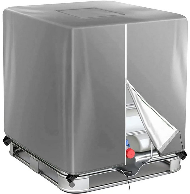 녹색 IBC 탱크 커버 파란색 420D 무거운 천 UV 보호 토트 정원 275 갤런 물 1000L, 02 300L L81W61H100CM, 03 Light grey, 1개