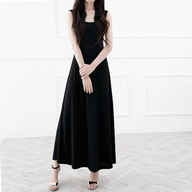 바닐라나인 세상e편한 구김없는 쿨원단 A라인 롱 나시원피스