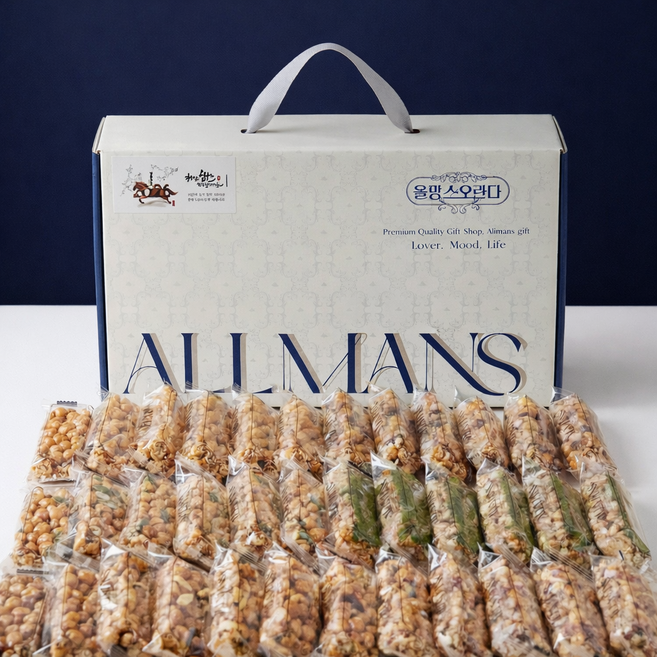 말랑~ 쫀득! 올망스 오란다 플레인 강정 (대 36개입 - 네이비 상자), 20g, 36개