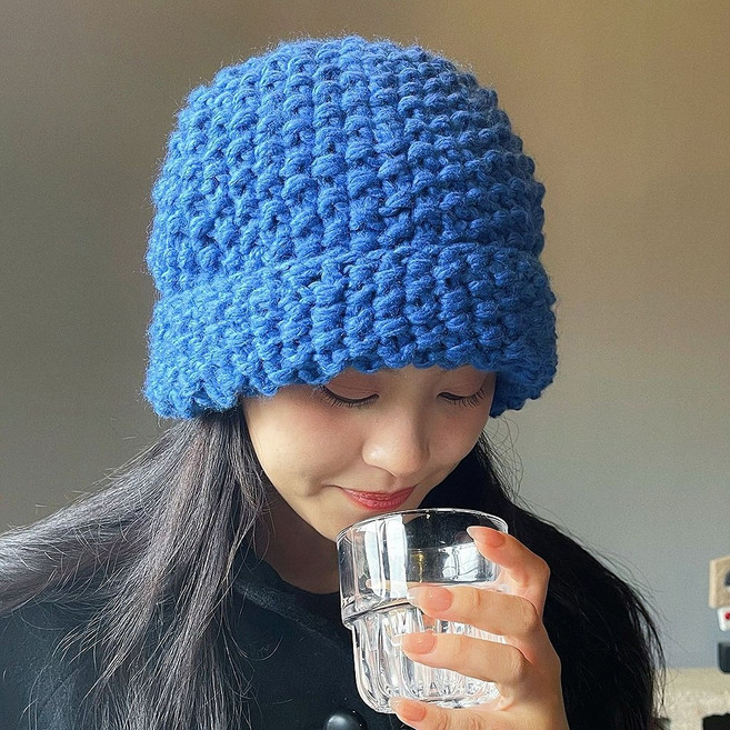 왕뜨개 니트 비니 굵은 털실 모자 버킷햇 망고 꽈배기 도톰 방한