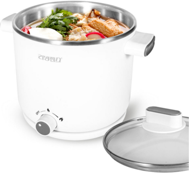 리빙센스 전기 라면포트 1.5L LSP-3015WT 분리형 멀티쿠커 커피포트 전기냄비 자취생, 화이트