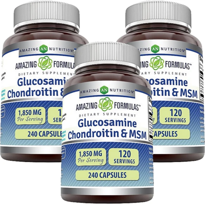 [대용량] Amazing Formulas 글루코사민 콘드로이친 MSM Amazing Formulas Glucosamine Chondroitin MSM, 알약/캡슐, 3개, 240정 - 쿠팡