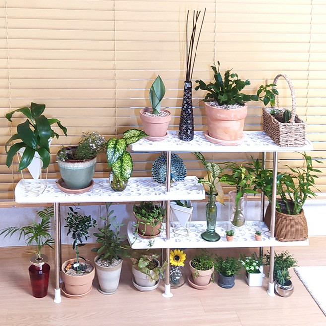 쥬비스 국산 다용도 체인징3단선반 화분거치대 정리대 받침대 진열대, 1개