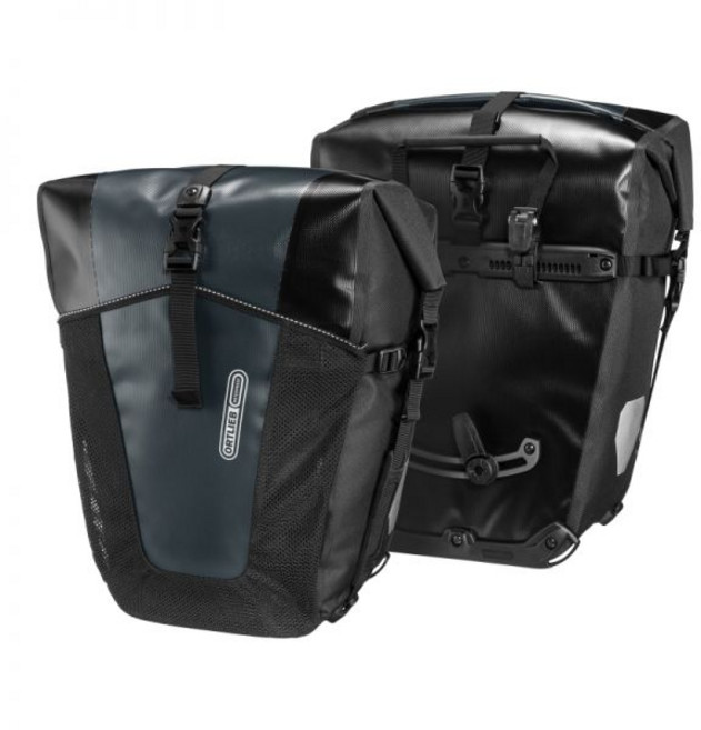오르트립 Ortlieb 클래식 백롤러 프로 바이크 사이드 패니어스 QL2.1 78L 페어 아스팔트-블랙 자전거 가방 169695, 1개