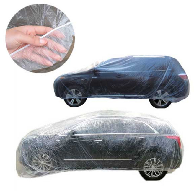 자동차 차량용 등산 현장 투명 비닐 커버 페인트 분진 먼지 꽃가루 보호 차단 바디 주차 덮개 승용차 경차, 1개