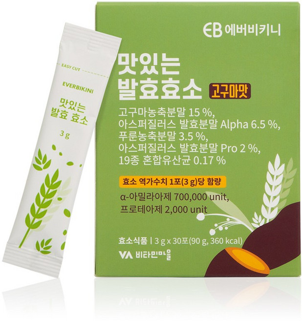 에버비키니 맛있는 발효 고구마맛 효소 아밀라아제 30p, 1개, 90g