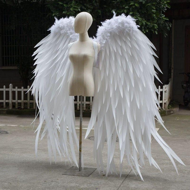 대형 천사날개 공연 촬영 소품 무대 연극 핸드메이드 깃털 장식 코스프레, 1.2m, 1개, 기본 색상