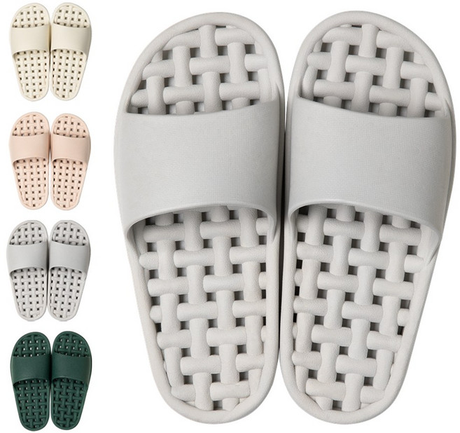 주식회사 더안 국산 미끄럼방지 안전 논슬립 물빠짐 PVC 욕실화, 1개, 스노우그레이