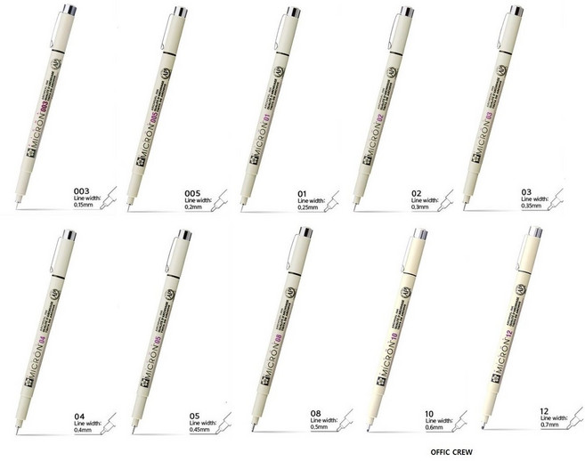 사쿠라 피그마 마이크론, 12/블랙0.7mm, 6개