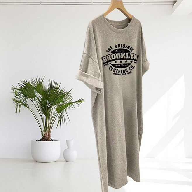 메이킹유 레터링 트임 라운드넥 2574슬러디원피스