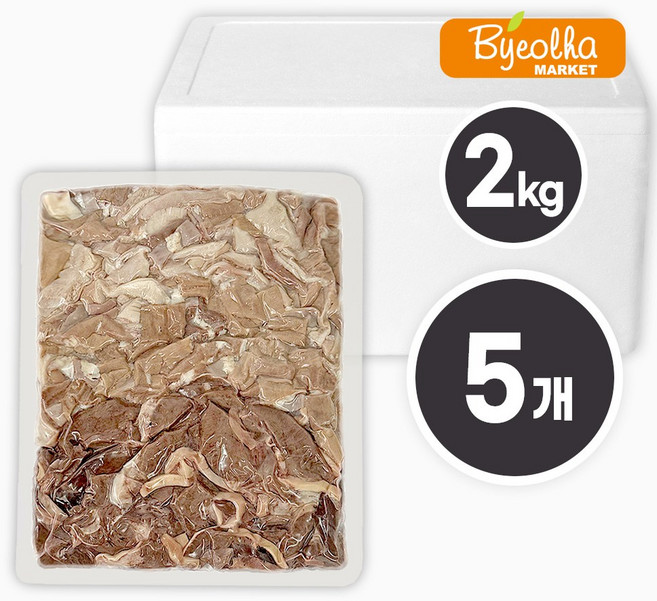 춘풍접객 국밥용 돼지 모듬내장 슬라이스 2kg (5개) 대용량 순대 오소리감투 소창 염통, 5개