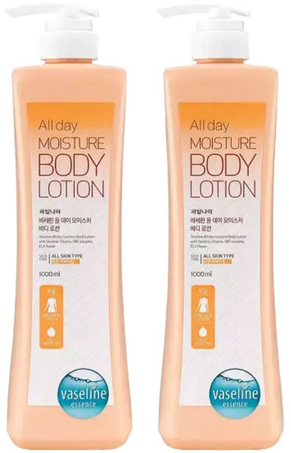 바세린 올데이 모이스처 바디로션 1000ml 2개, 1L
