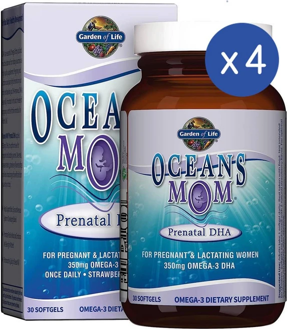 가든오브라이프 오션스 맘 프레나탈 DHA 오메가3 소프트젤 Garden of Life Oceans Mom Prenatal Fish Oil, 4개, 30정 - 쿠팡