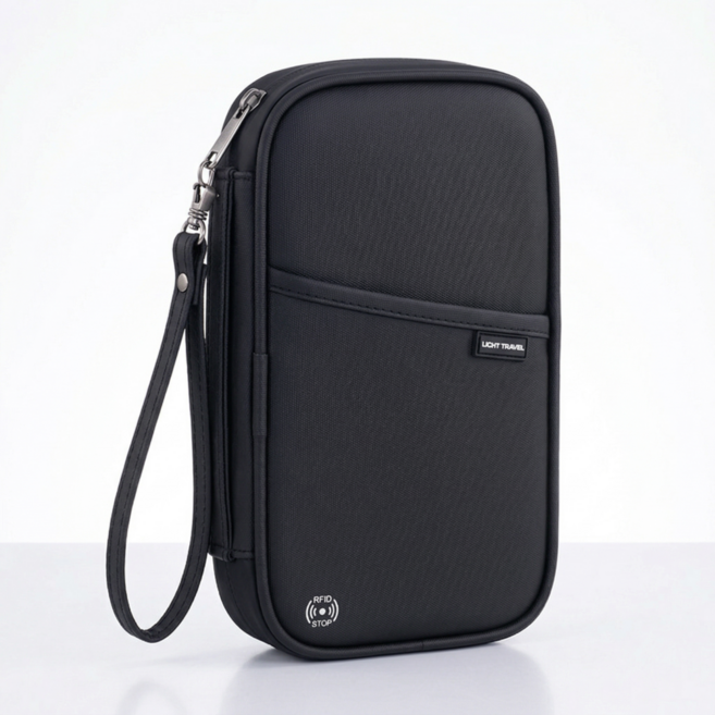 [런런피티]RFID 차단 여권 파우치 여행용 멀티 수납 카드지갑 항공권 케이스 가족용 여권지갑