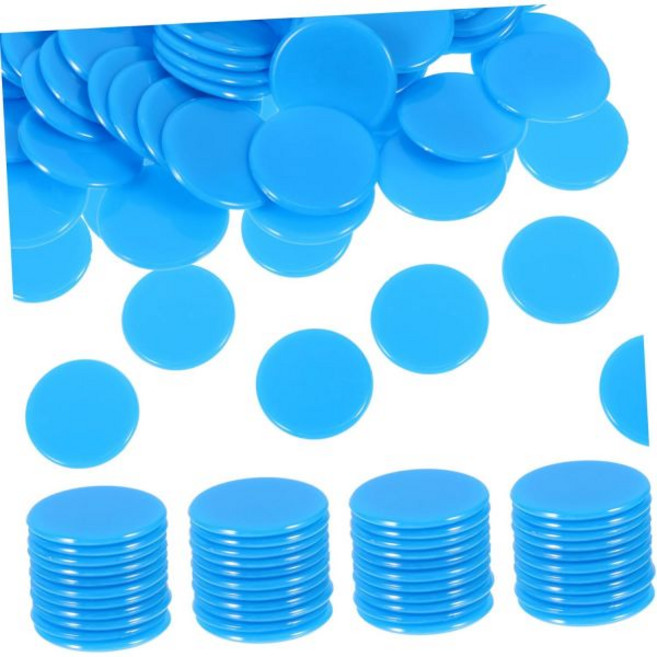 아바오담 빙고 보드게임 수학 교육에 재사용 가능한 빙고 게임용 도박 칩 출시, Blue, 1.90X1.90X0.10CM
