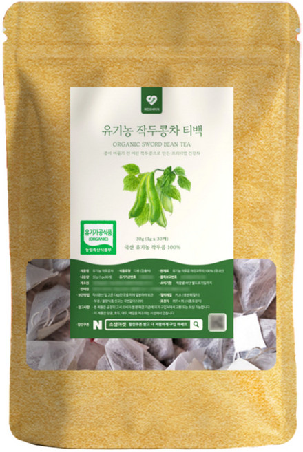 국산 유기농 볶은 작두콩차 티백 비염에 좋은 어린꼬투리 차 1g 30개입, 1개