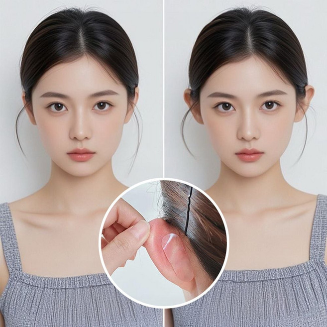 30p 누운귀 고정 테이프 엘프 귀 접힌귀 스티커 누운귀테이프 누운귀고정 접힌귀고정, 투명 1개(6p), 1