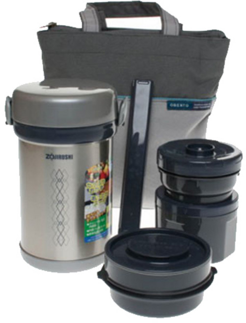 조지루시 소형 보온도시락 SL-NC09 직장인 학생, 실버(ST), 1개