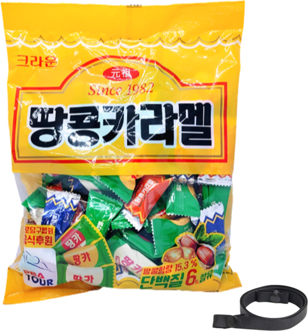 크라운 땅콩캬라멜 324g + 스윗플래닛 마스크줄, 1세트