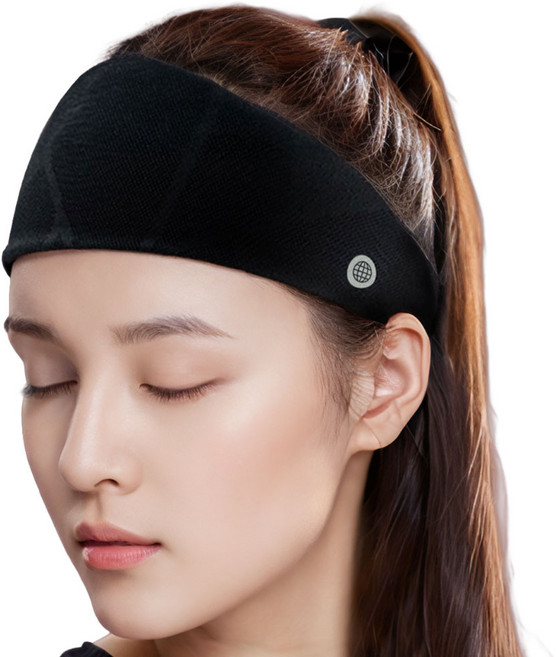 벨라르 프리미엄 스포츠 쿨 헤어밴드 땀흘림방지, 1개, 딥 블랙