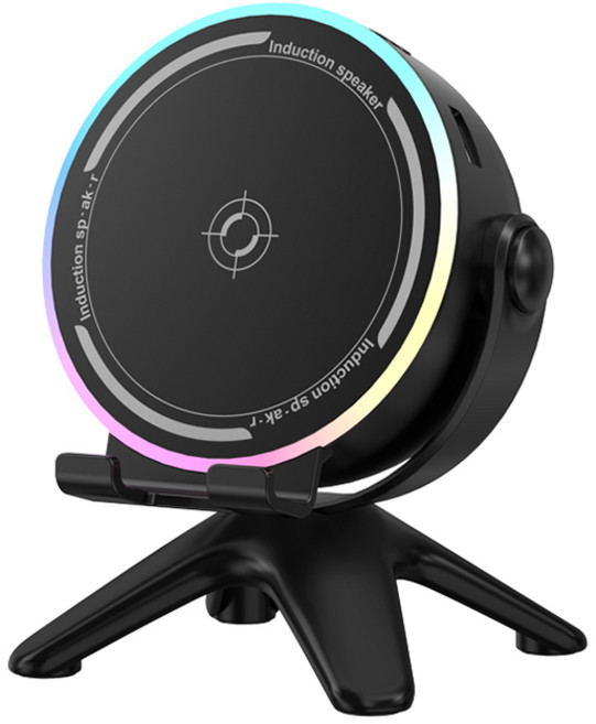 카토 문어형 RGB 블루투스 스피커 무선 LED 감성조명 휴대용 거치대 스피커 2in1, 블랙, DZ-032