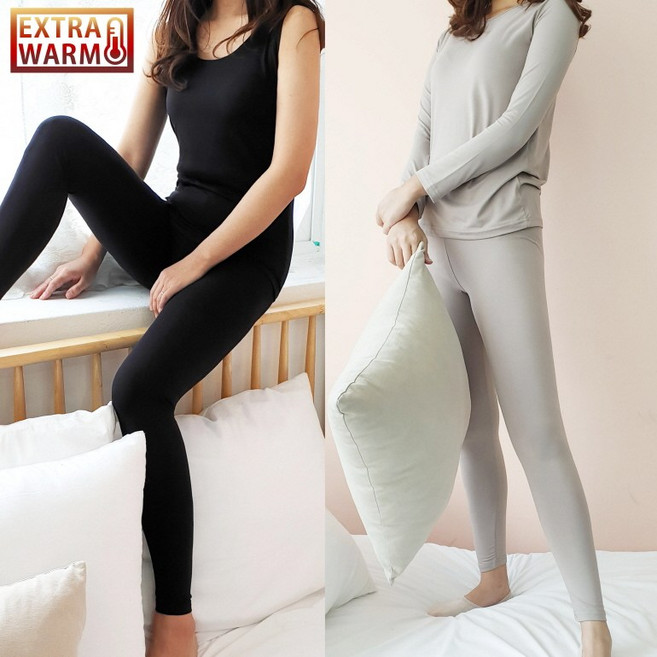 윤코코 국내생산 여성 겨울 발열 히트 내의 상하 세트