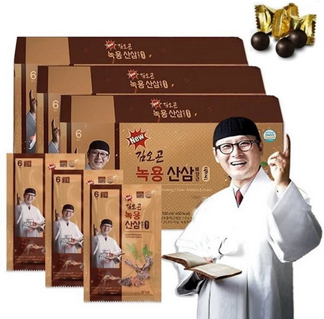 김오곤 녹용산삼 배양근골드 60포 90포(침향단10환 증정) 6년근 홍삼추출액 홍삼엑기스 녹용엑기스 녹용홍삼보 차가버섯엑기스, 1개