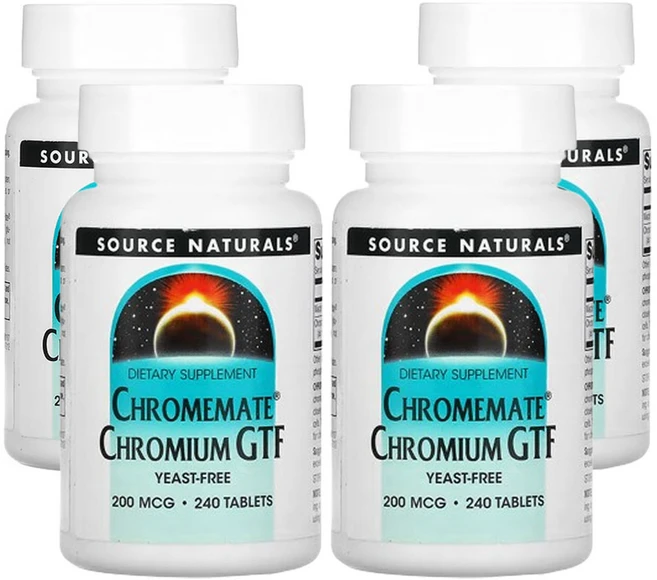 소스네츄럴스 Chromemate 크로뮴 GTF 200mcg 240정, 4개 - 쿠팡
