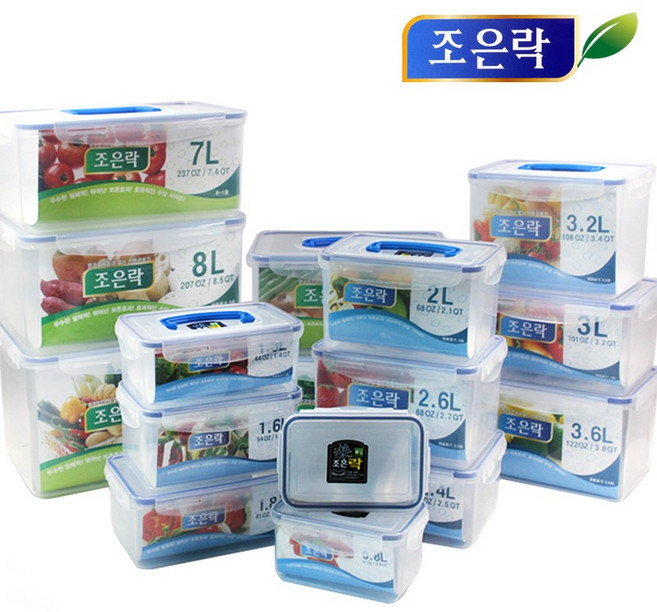 조은락 투명 밀폐용기 0.5L~3.6L 냉장고정리 반찬통 김치통, 1개, 0.5L