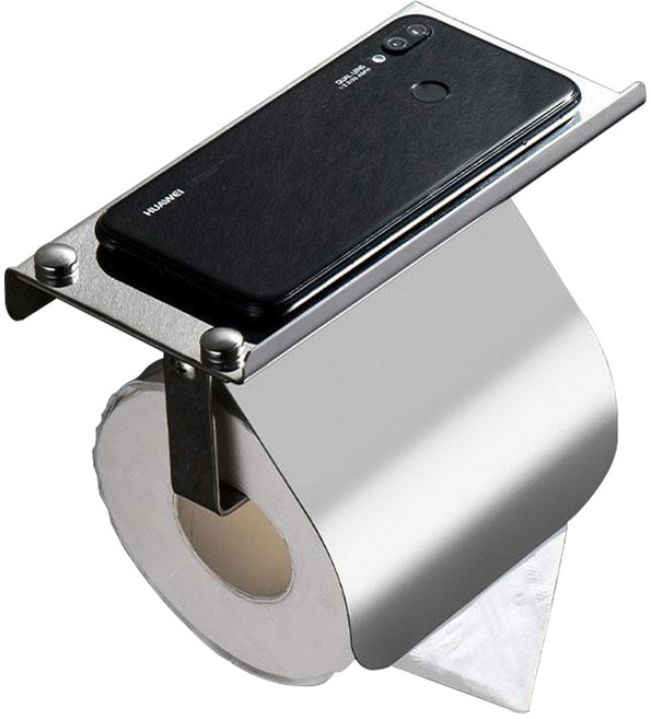 미란다 무타공 스텐 핸드폰거치 휴지걸이, 1개