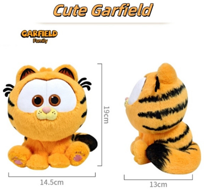 가필드 인형 봉제 부드러운 고양이 플러시 만화 플러시 인형 소년 소녀 크리스마스 장식 선물, [11] sit 19cm