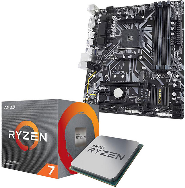 GIGABYTE B450M-DS3H 메인보드 + AMD Ryzen 7 3700X CPU 번들