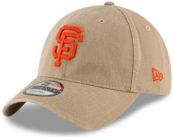 New Era 유니 성인용 MLB 코어 클래식 9TWENTY 카키 팀 컬러 홈 조절 가능한 모자 캡 프리 사이즈 보스턴 레드삭스 카키 단일 사이즈_159119, San Francisco Giants, San Francisco Giants Khaki_159