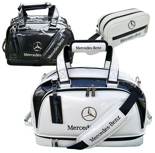 씨플 메르세데스 벤츠 방수 골프백 경량 의류가방 BENZ 보스턴백, 화이트