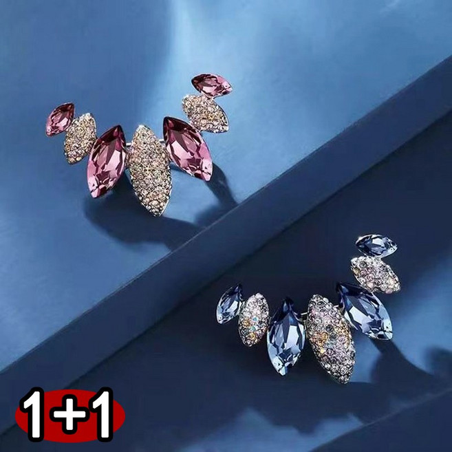1+1 여성 고급 큐빅 브로치 고급스러운 정장 코사지 브로치