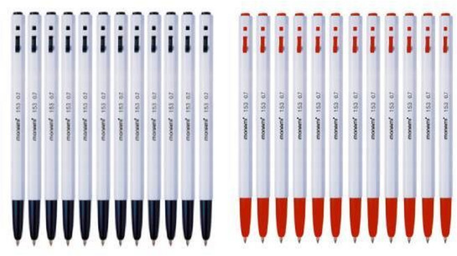 모나미 153볼펜 0.7mm, 1세트, (0.7mm/흑색+적색)각1다스씩 총2다스