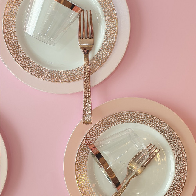 쓱싹 피치로즈 일회용 파티 테이블세트, 36개입, 1세트