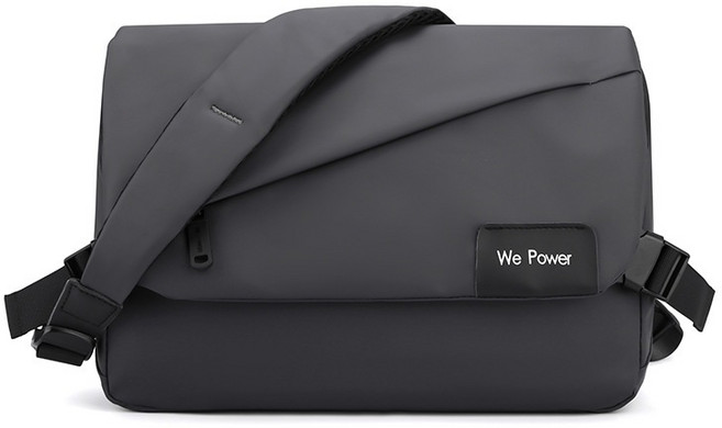 We Power 斜背包 防潑水單肩包, 灰