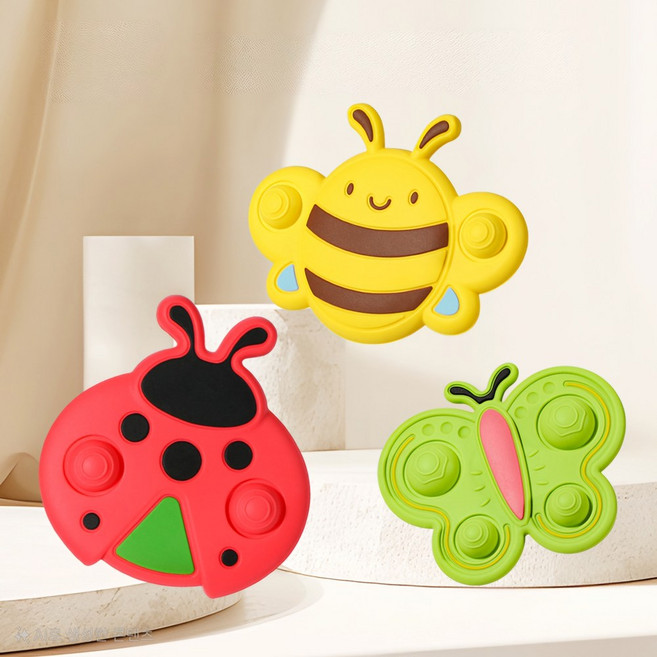 어텀31 흡착 회전 푸쉬팝 장난감 3종 세트, 1개